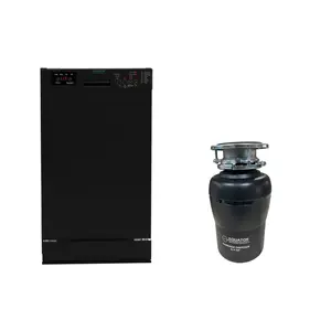 Equator BB 1840 18-in Energy Efficient Dishwasher with 10 Place Settings, Quiet Operation, 110V, E-Star, ADA Compliance + GD 075 3/4 HP Garbage Disposer - Home Appliances, Digital Display, Overflow Protection, Stainless Steel