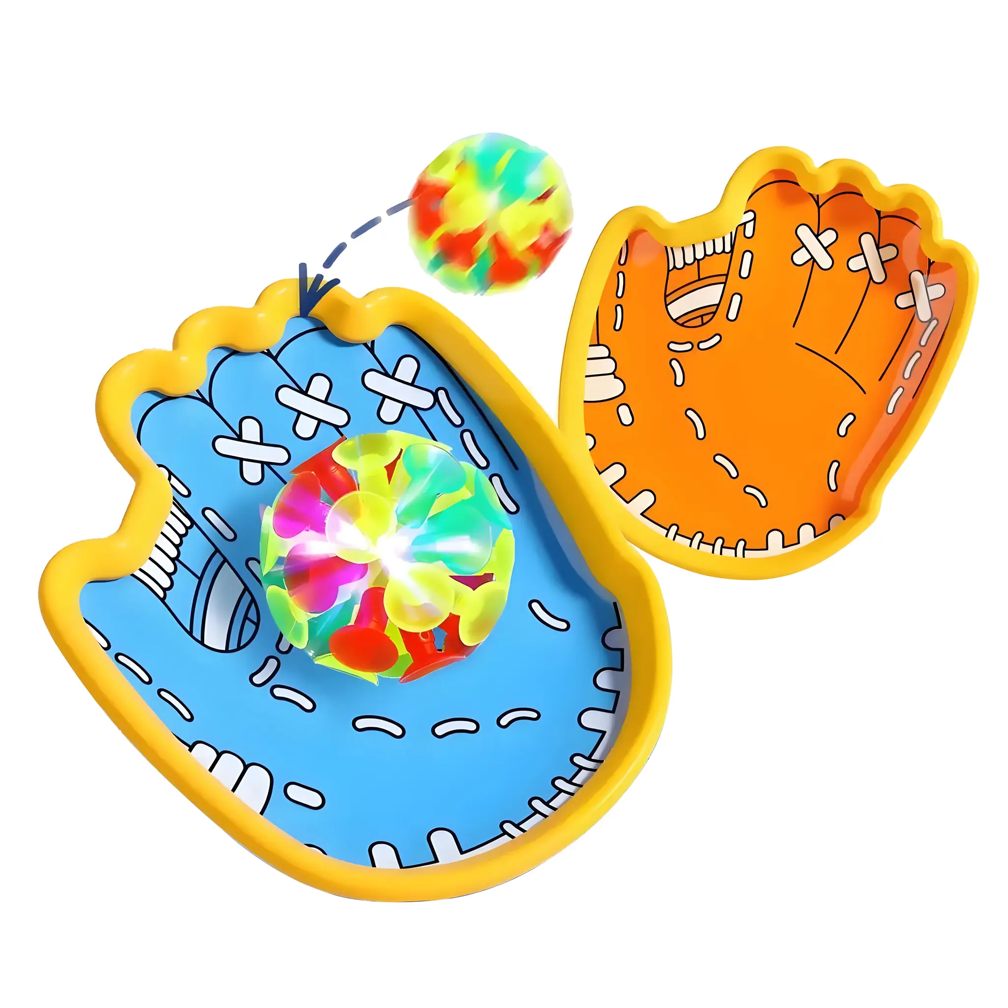 Plastic Glow-in-the-Dark Adhesive Suction Ball - 3.2 oz, 3.5" Kid-Hand Fit Stress Relief Sticky Throw & Catch Toy for Kids, Active Play Outdoor Gift
