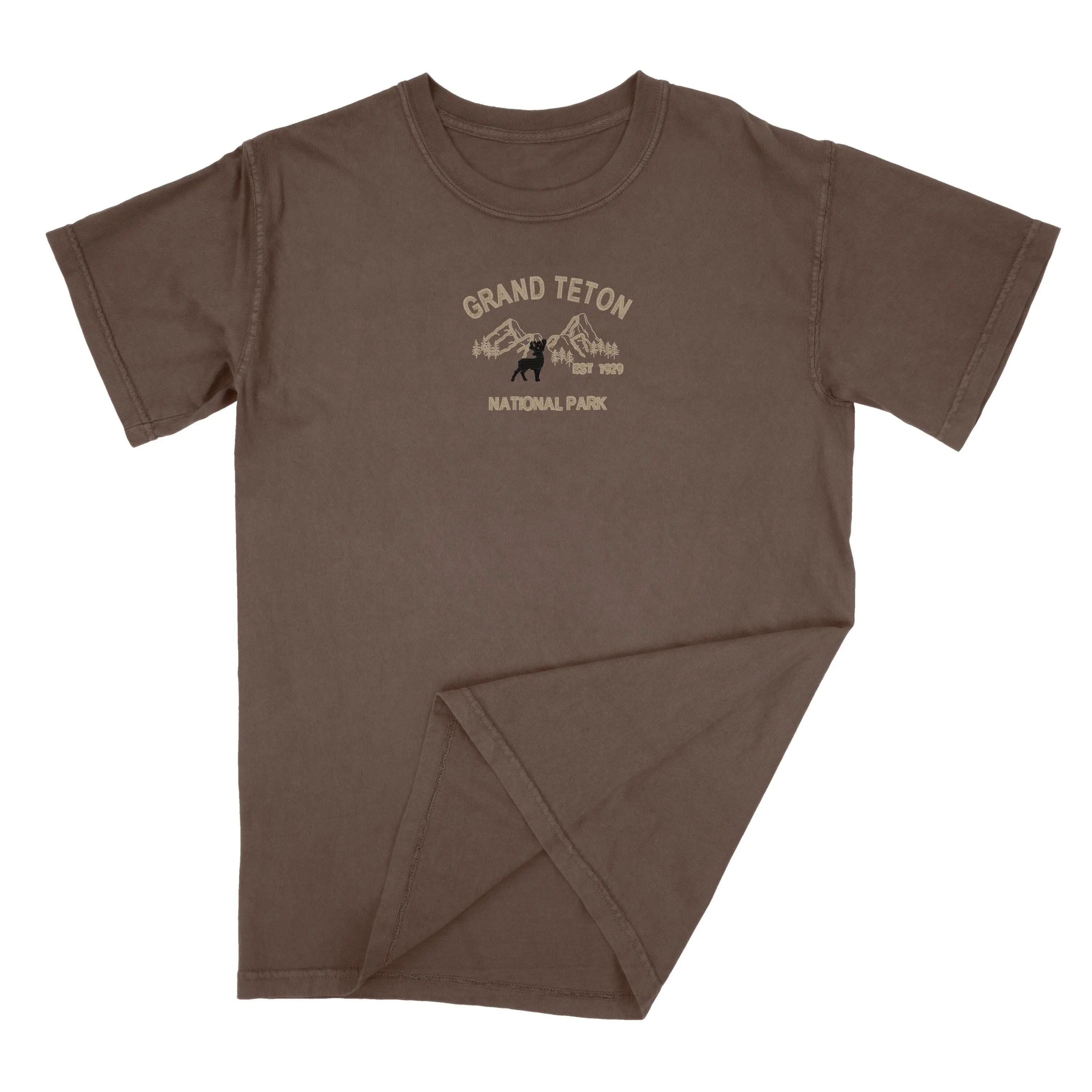 Grand Teton National Park Embroidered T-Shirt | Unisex | Wyoming | High Quality | Comfort Colors | Embroidery