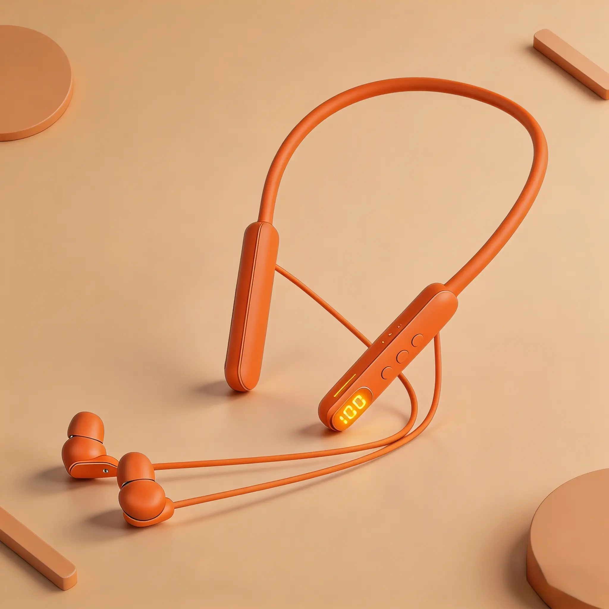 Wireless Bluetooth 5.4 Magnetic Silicone Neckband Earbuds, 3 Listening Modes, 48H Battery, ENC Audio, Smart Voice Assistant, Sound Isolation, Type-C Charging Jack, MP3 Card Support, Stable Connection, for Sports & Everyday Wear, Tablet-Compatible, Headset