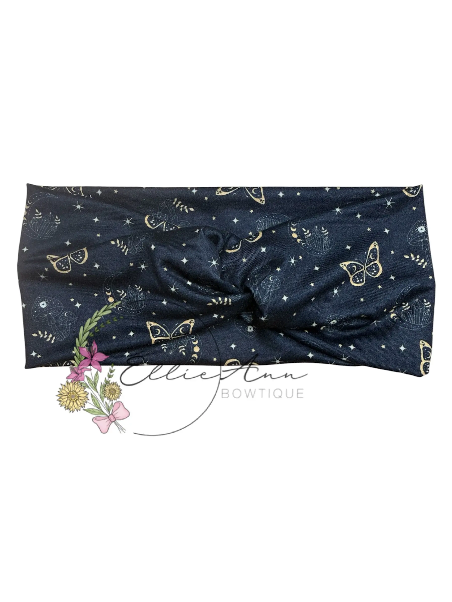 DBP Twist Headband black with gold designs DBP Twist Headband black with gold designs