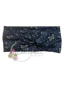 DBP Twist Headband black with gold designs