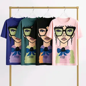 Rhinestones face top, embellished, stoned top for ladies.