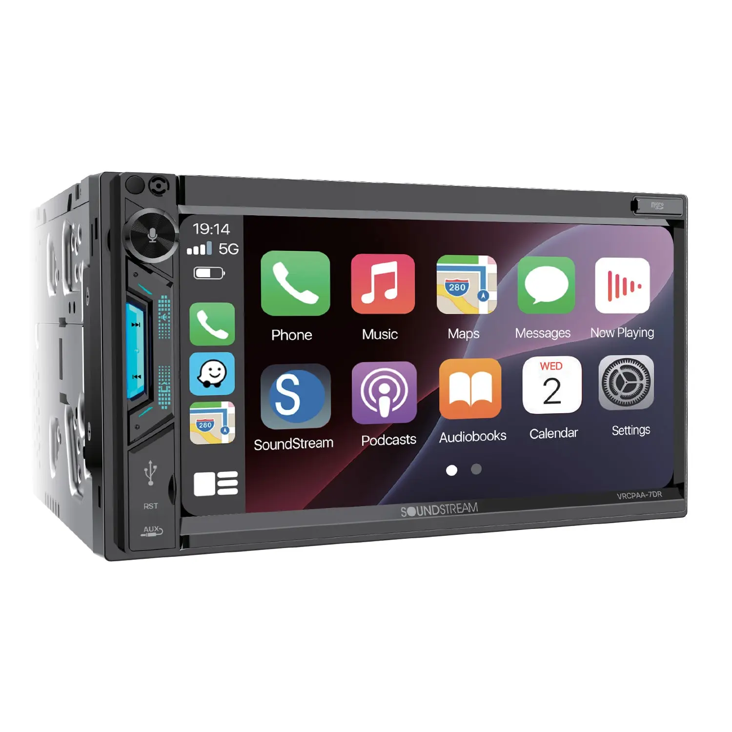 VRCPAA-7DR | 7" Double Din Car Stereo w/ Wireless  CarPlay® & Android Auto®