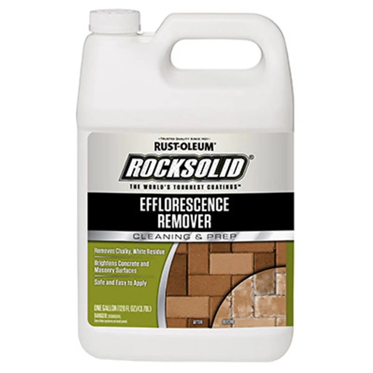 212 MAIN Rust-Oleum 234924 1 gal Concrete-Safe Brightening Efflorescence Remover, Outdoor Household Item, Interior/Exterior Use, Vegetation-Safe for Bare Concrete, Outdoors