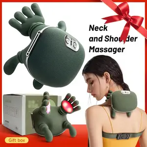Heated Neck Shoulder Massager, Neck Shoulder Relaxer, Electric Massage Pillow with 3 Speed Settings, Heating Function, Suitable for Men and Women