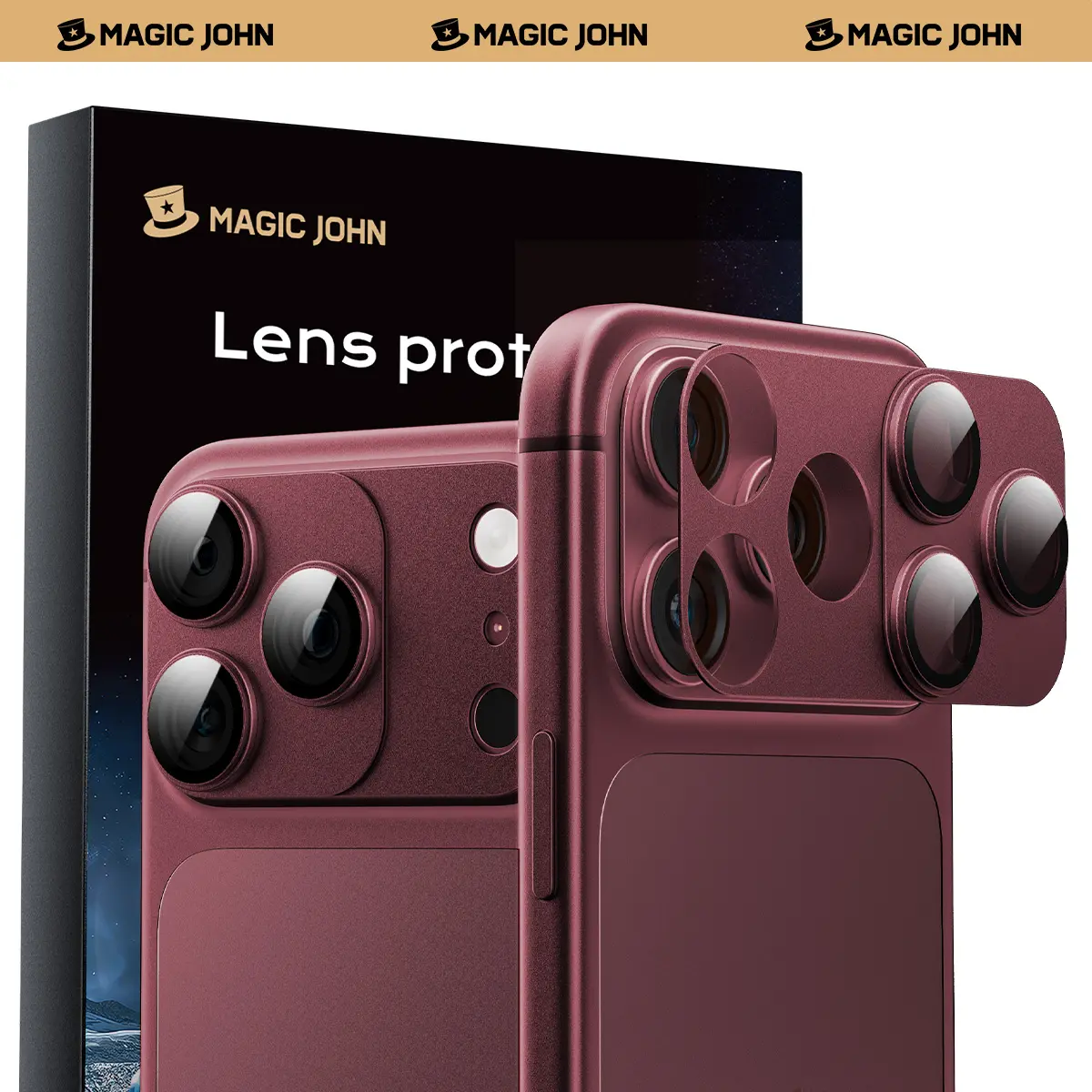New-MAGIC JOHN Magnetic Lens Protector for iPhone 18/17 Pro/Pro/Max – 99% Transparency, Original HD Clarity, Scratch-Resistant, Durable, Magnetic Design for Easy Installation & Removal