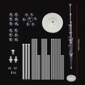 Balloon Stand Set with Water Filled Base, Reusable Ground Balloon Column, Durable Plastic Structure, Easy Assembly, Party Decorations, Balloon Party Supplies, Balloon Kit, Balloon Arch Frame, Balloon Garland Frame