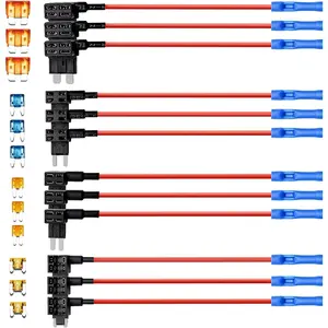 12 Pack Add a Circuit Fuse TAP - 12V Fuse Adapter for Car - Mini Automotive Fuse Connector ATC AMP Blade Fuse Holder