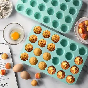 2 Counts Mini Muffin Pan, Non-Stick Food Grade Baking Cupcake Pan, 24 Cavity Pudding Mold, Oven Accessories, Baking Tools, Kitchen Gadgets
