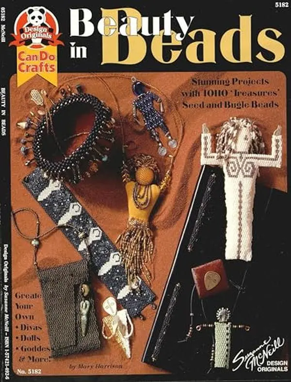Used Beads Craft Guide Art Book - Mary Harrison's Soft Cover DIY Craft Book (Very Good Condition, Design Originals, English, Toho Seed & Bugle Beads Projects, for DIY Enthusiasts)