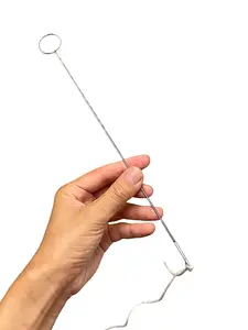 10.4” stainless steel wick threader with hook