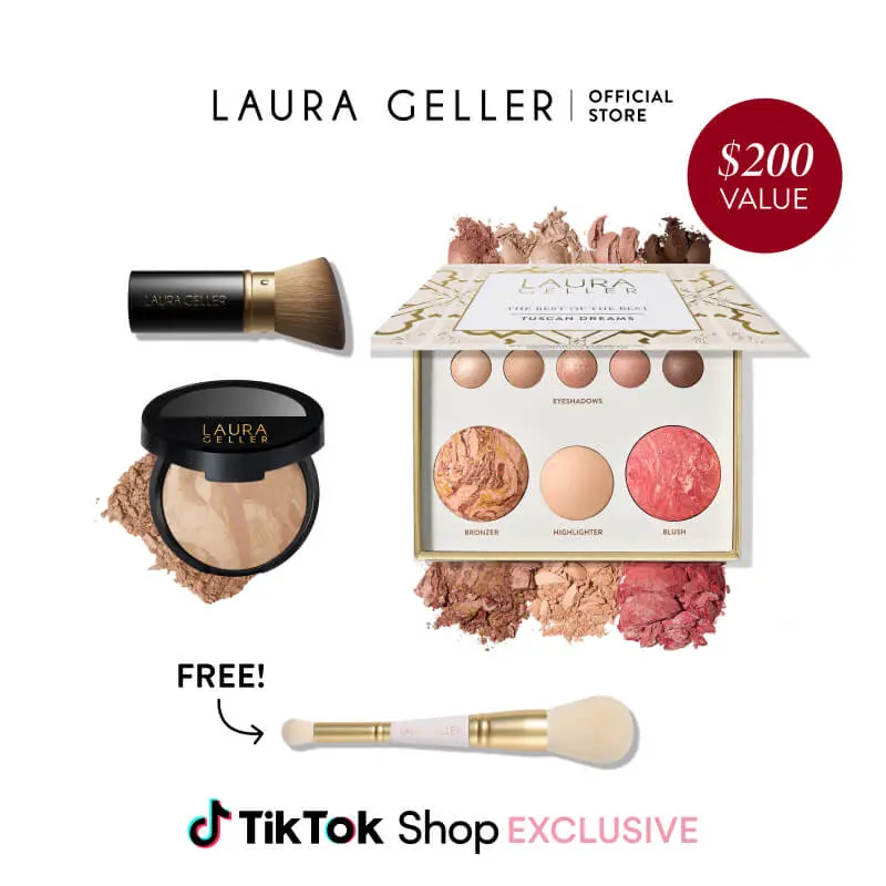 Laura Geller Tuscan Dreams Baked Starter Kit - Powder Foundation, Blush, Highlighter, Eyeshadows, & Kabuki Brush Laura Geller Tuscan Dreams Baked Starter Kit - Powder Foundation, Blush, Highlighter, Eyeshadows, & Kabuki Brush