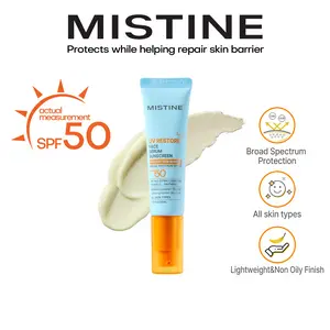 【NEW】【MISTINE Official】UV Restore Face Serum Sunscreen SPF50 – Broad Spectrum Protection, Lightweight & No White Cast – Skincare + Sun Protection in One, with Red Rice + Cica to Soothe, Hydrate & Strengthen Skin Barrier