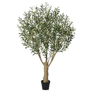 VeriNatural 5/6/7FT Artificial Olive Tree UV Resistant with Black Planter for Indoor & Outdoor（VN160）