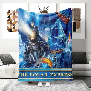 Polar Express Pattern Blanket, Ultra-Soft Flannel Nap Blanket, Shawl Blanket, Small Cover Blanket, Perfect Gift for Holidays