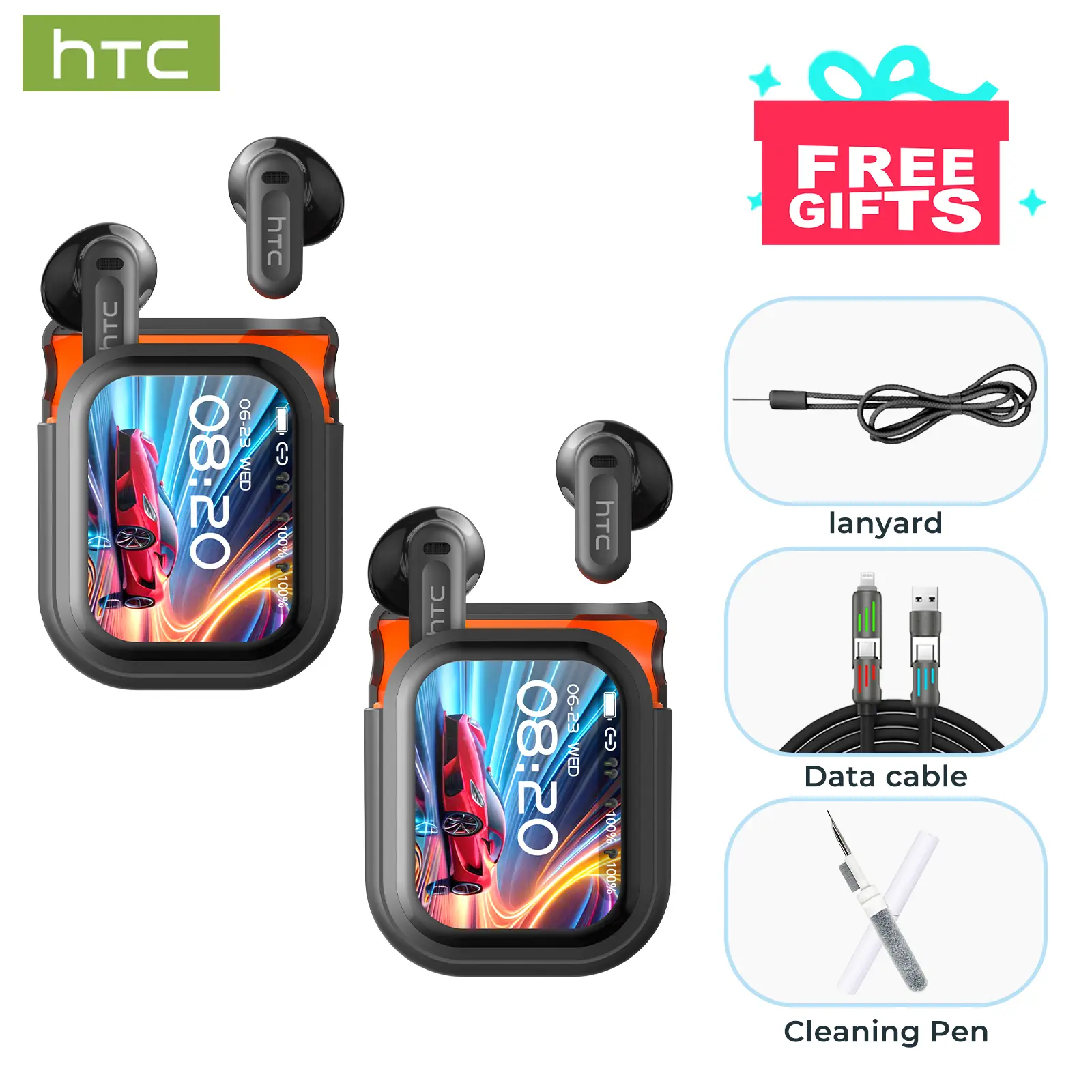 Black *2+Data Cables+Cleaning Pen