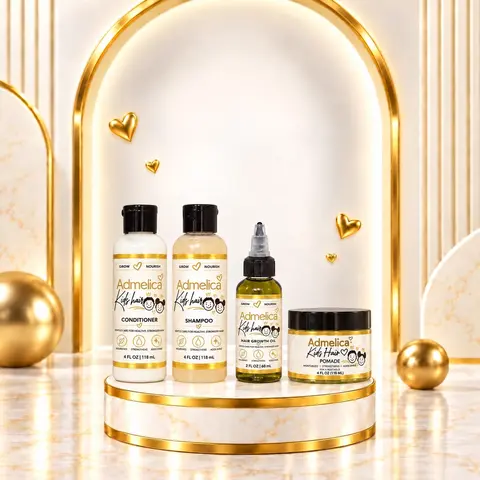 Admelica Kid's Hair Care Set (4oz Shampoo, 4oz Conditioner, 2oz Hair Growth Oil, & 4oz Pomade) Haircare Daily
