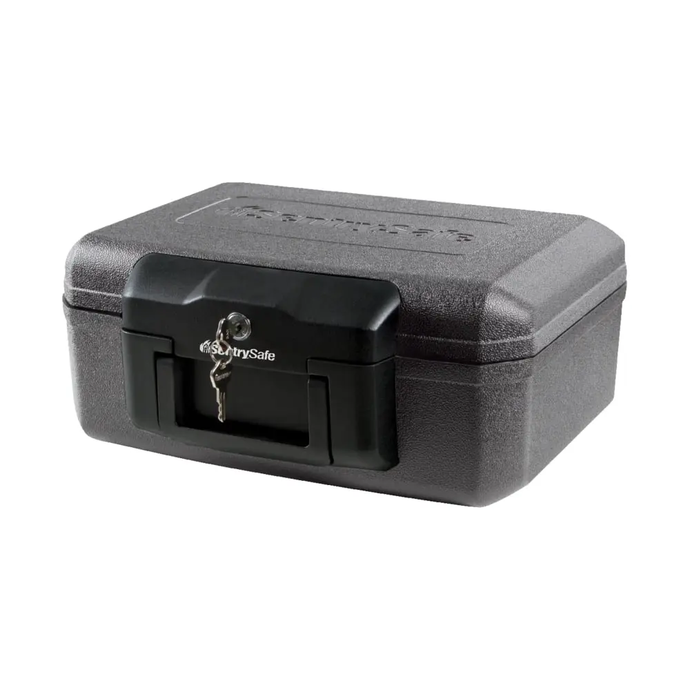 SentrySafe 1200 Fire-Resistant Box Safe with Key Lock 0.18 Cu. ft., Black