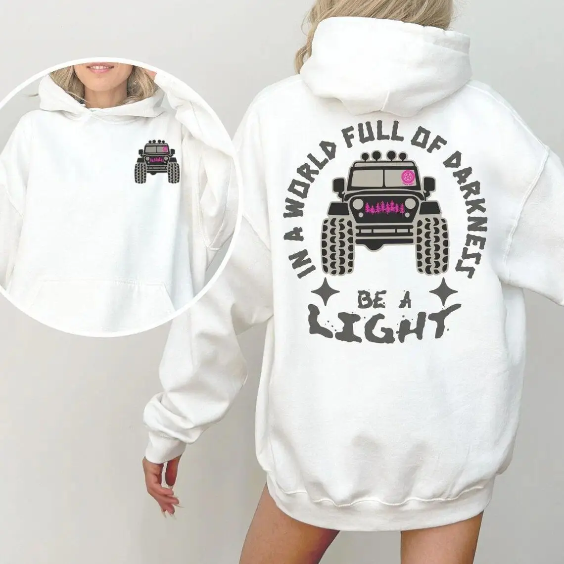 Jeep Girl Graphic Hoodie Off Road Adventure American Flag Pullover 4x4 Outdoor Casual Streetwear Hooded Sweatshirt Long Sleeve Cozy Unisex Everyday Wear Gift for Jeep Lovers Women Men