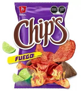 CHIP'S BARCEL PAPAS FRITAS SABOR CHILE Y LIMON - 170 G ( MEGA BAG)