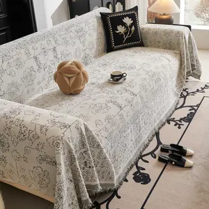 【SlumberHomwe】Plant Leaf Pattern Sofa Cover, 1 Count Modern Chenille Sofa Slipcover, Sofa Protector for Home Living Room, Sofa Decoration Supplies #TikTokShopBlackFriday