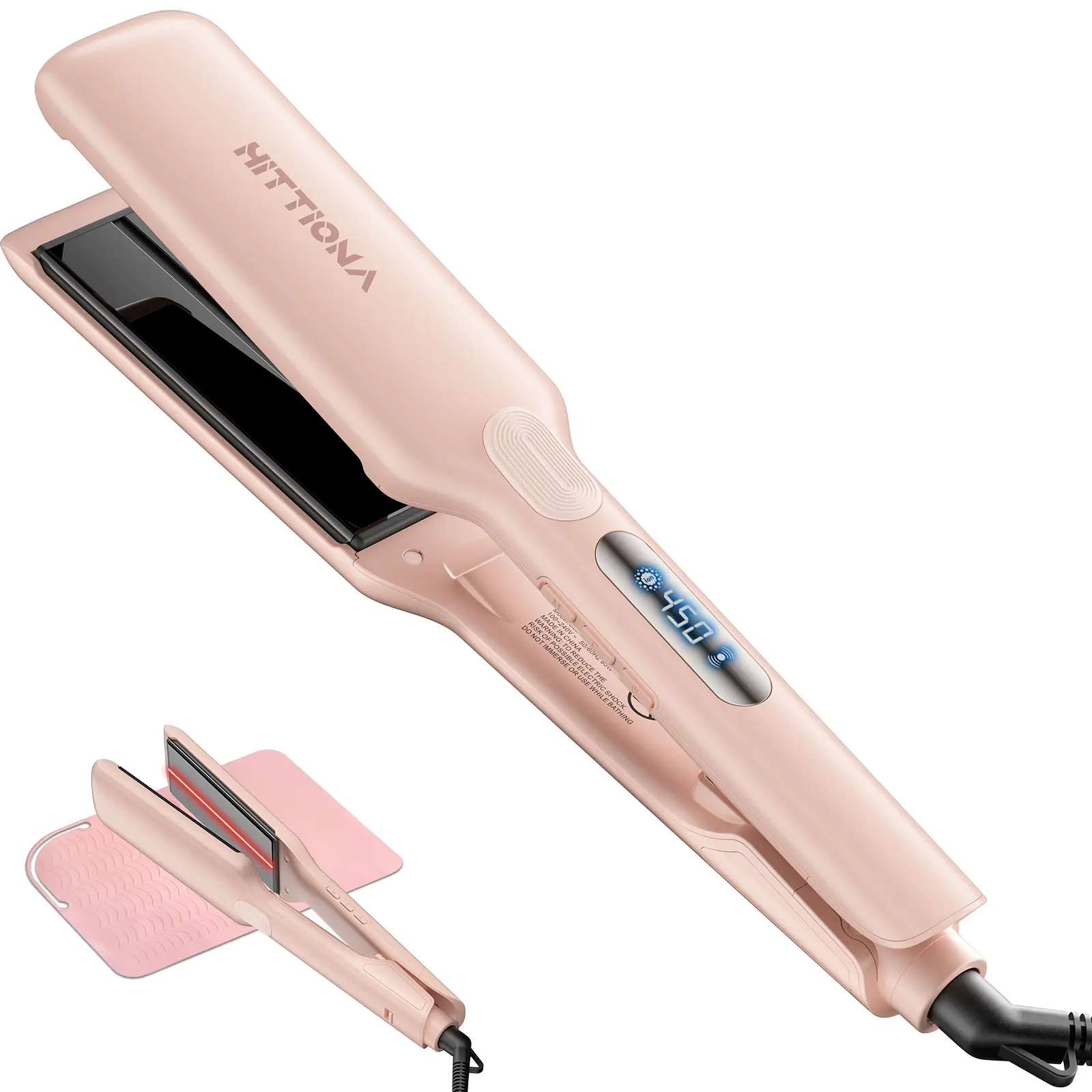 1.75” Wide Ceramic Hair Straightener-ProfessionalIn frared Flat Iron for Fast Styling,5s Instant Heat Up for Thick&Long Hair, Anti-Frizz Ionic Tool,Worldwide Dual Voltage&Travel Ready