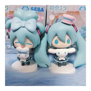 Anime Hatsune Miku Figure Cinnamoroll Figures Miku Kawaii Action Figurine Q-version Doll Model Pvc Desktop Decoration Toys Gifts (No Box)