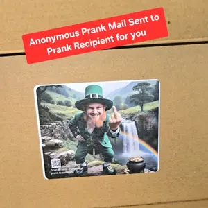 Prank Mail Leprechaun Middle Finger Anonymously Sent to Your Friend, Ex, Family Funny Gag Gift for St Patricks Day
