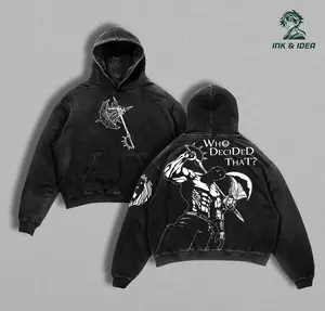 Escanor Seven Deadly Sins Hoodie Who Decided That Quote Pride Sin Vintage Washed Oversized Anime Streetwear Heavy Cotton Sigma Male Unisex Tee Retro Graphic Top Gift For Anime Fan