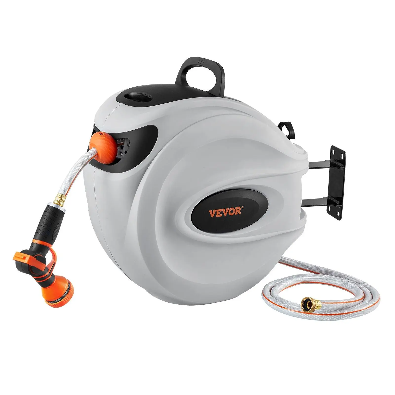 Garden Retractable Hose Reel, 84'x5/8" Watering Systems Pressure Hose Reel, 180° Swivel Wall-Mounted Gardening Tool Accessory