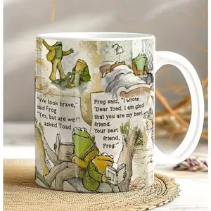 Frog and Toad Mug - Quotes Mug, Book Lover Mug, Gift For Teacher, Friend, Arnold Lobel Quotes Mug, Frog and Toad Collage Mug, 11oz White Mug with Double Side Print, Fun Cup, 11oz White Mug for Coffee & Tea Lovers - For Book Lovers, Teachers, Friends