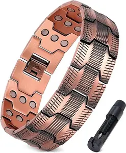 3X Strength Copper Magnetic Bracelet for Men,Pure Copper Bracelet Included Adjustable Sizing Tool #SummerVibes