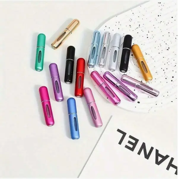 Portable Mini Refillable Perfume Atomizer Spray Bottle, Leakproof Compact Home Supply Storage Jar, Easy-To-Fill Fragrance Dispenser for Travel, Purse or Pocket Touch-Ups