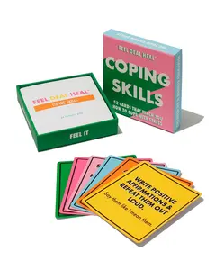 Feel Deal Heal Coping Skills Deck – 52 Therapy Cards for Stress Relief & Emotional Regulation