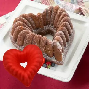1pc Hollow Heart-Shaped Foam Cake Silicone Mold, Silicone Cake Pan, High Temperature Resistance, Easy Release DIY Baking Mold, Durable Kitchen Tools, Dessert Making, Baking Utensils, Baking Supplies, Ideal for Dessert Lovers