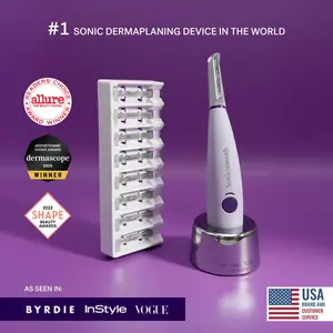 Sonicsmooth At-Home Sonic Dermaplaning System by Michael Todd Beauty | 2-in-1 Peach Fuzz Removal & Sonic Exfoliation for Smoother, Softer, More Radiant Skin | Dermatologist Approved, Safe for Sensitive Skin, 3 Speeds