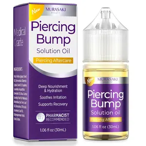 Murasaki Beauty Piercing Bump Solution Oil | Piercing Aftercare Oil for Scar Appearance & Skin Conditioning 30 mL
