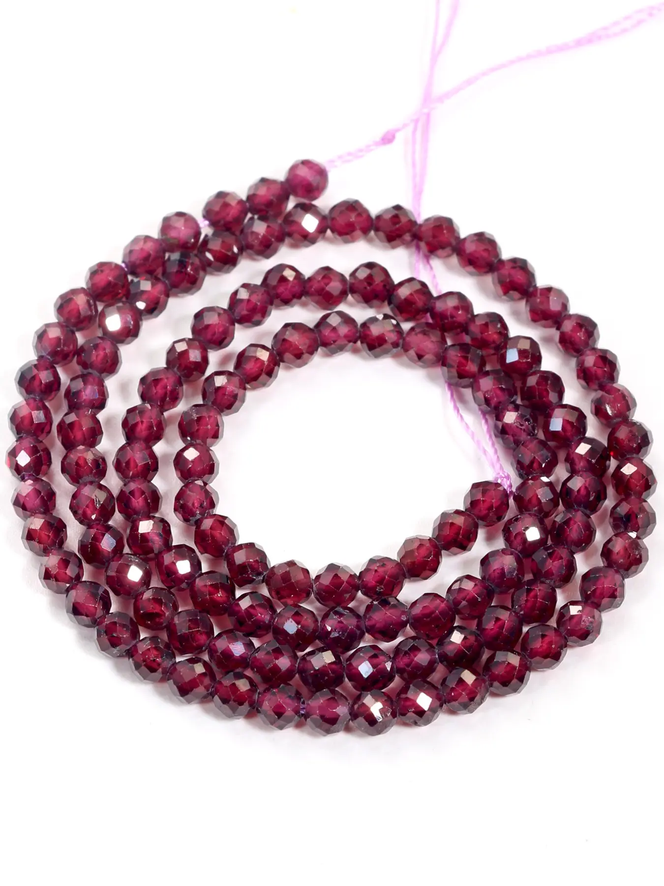 Natural Garnet Faceted Gemstone Beads - 3mm Crystal Beads, Boho Style Beaded for Jewelry Making, DIY Beads, Handmade Necklaces, Bracelets Earrings Accessories, Jewelry Making Supplies, Beading Supplies, 115-120pcs Beads