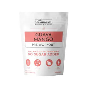 Just Ingredients Guava Mango Pre-Workout | 30 Servings | Pre-Workout with Caffeine | BCAA Blend, Beta Alanine, Citrulline Malate, Ginseng, Maca Root, Taurine | Supports Energy, Endurance & Focus*