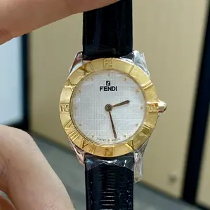 Fendi Vintage 26mm Quartz - White Dial, Leather Strap & Two-Tone (Gold-Plated) Ladies Watch MWT000602