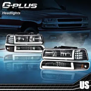 G-PLUS Headlights for 1999-2002 Silverado/Suburban Clear Lens Headlights Bumper Headlamps G-PLUS Headlights for 1999-2002 Silverado/Suburban Clear Lens Headlights Bumper Headlamps