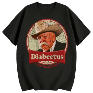 Summer T Shirts New Stylish Retro Diabeetus Print for Men Women Couple Fashion T-Shirt Short Sleeve Crew Neck Fitted Casual Classic