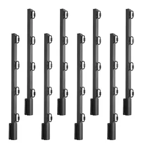 VEVOR Fence Post Extender, 8 Packs 23.8 in Barbed Wire Arm, Sturdy Steel Fence Height Extender, Flat or Surface Mounted Barbed Wire Extension Arms, Protect Privacy and Prevent Pets Jumping Off