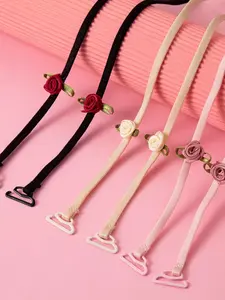 Women's Bra Strap Anti-Slip Rose Design, Universal Thin Shoulder Straps, Exposed Chest Support, Versatile Underwear Accessory, Lingerie