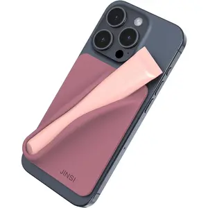 Lip Gloss Holder Phone Case, Secure Silicone Lipstick Lip Balm Holder of Cell Phone, Adhesive Stick On for Back, Compatible for iPhone Samsung and Android Smartphones, Coffee