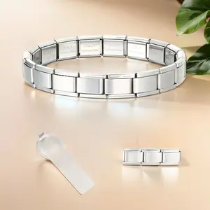 New 2026 Italian Charm Bracelets DIY Basic Chain Stainless Steel Bangle Versatile Assembled Modules Ideal Gift 9mm Universal Dropshipping Gift for love