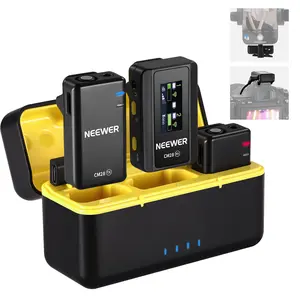 NEEWER CM28 Wireless Lavalier Microphone,Streaming Equipment with Charging Case and OTG Adapter, Compatible with iPhone, Android, PC, Camera,Ideal for Vlogging, Interviews