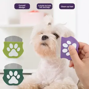 Small Fine-Tooth Grooming Brush for Pets: Effective Flea/Lice Catcher & Eye Area Detail Tool for Dogs and Cats