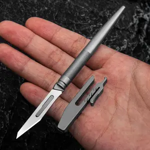 Titanium Paper Cutter Knife, Office Cutting Supplies, Office Gadgets, Home Office, Handmade DIY Knife, Carving Knife, Precision Craft Tool for Art & Design Projects